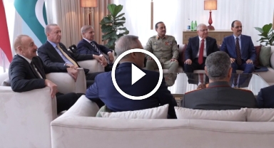 Cumhurbaşkanı Erdoğan, Aliyev ve Şerif ile görüştü