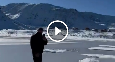 Termometreler -13'ü gösterdi, o yayladaki göl buz tuttu